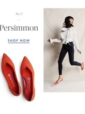 Rothy’s Retired Rare Persimmon The Point Flats Orange Shoe Women’s Size 8.5